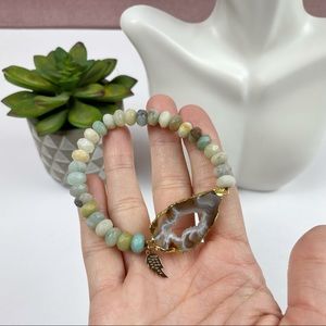 Beaded Gemstone Rock Pastel Colors Bracelet Boho Women Jewelry